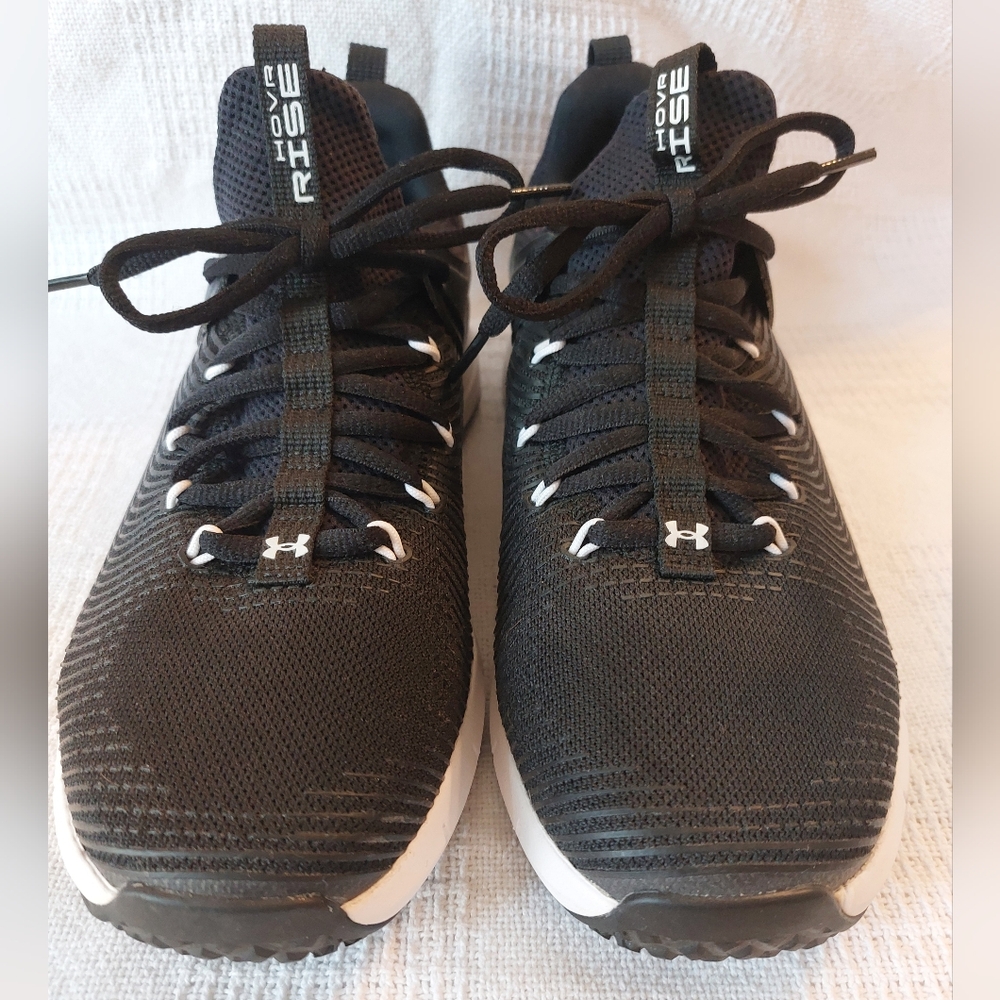 Under Armour Black and White Athletic Shoes with Ribbed Texture